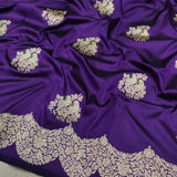 Purple Colour Pure Katan Silk Handwoven Banarasi Saree