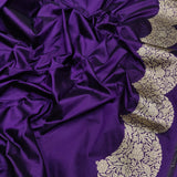Purple Colour Pure Katan Silk Handwoven Banarasi Saree