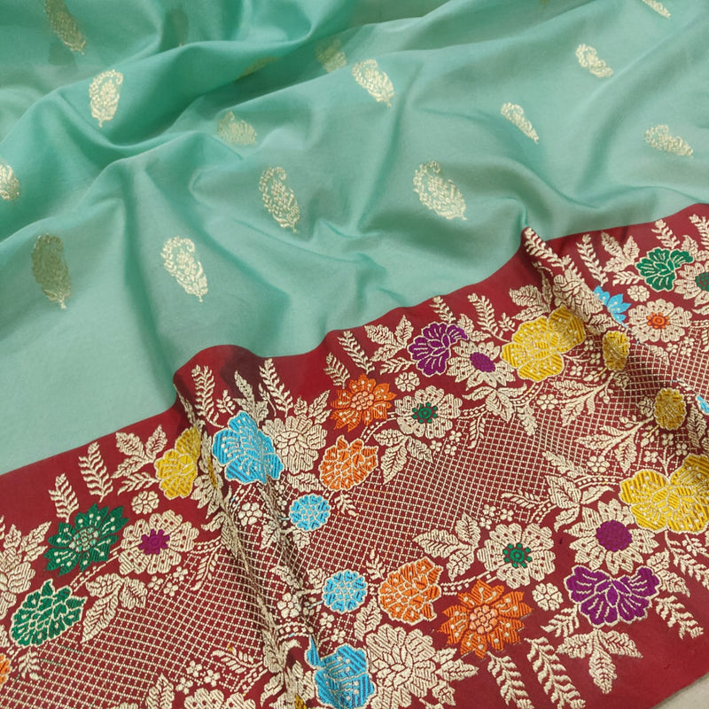 Pure Kora Silk Handwoven Banarasi Saree