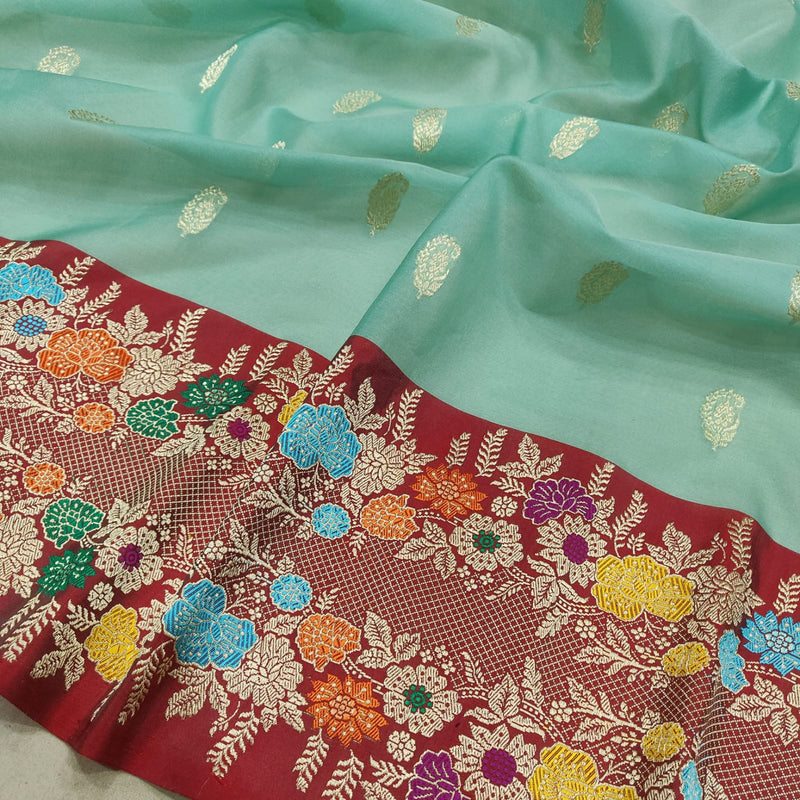 Pure Kora Silk Handwoven Banarasi Saree