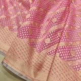 Pink Colour Pure Ektara Cotton Jamdani Banarasi Saree