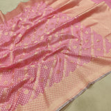 Pink Colour Pure Ektara Cotton Jamdani Banarasi Saree