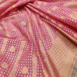 Pink Colour Pure Ektara Cotton Jamdani Banarasi Saree