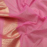 Pink Colour Pure Ektara Cotton Jamdani Banarasi Saree