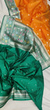 Orange Colour Pure Kora Silk Handwoven Banarasi Saree