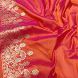 Dual Shade Pure Katan Silk Handwoven Banarasi Saree
