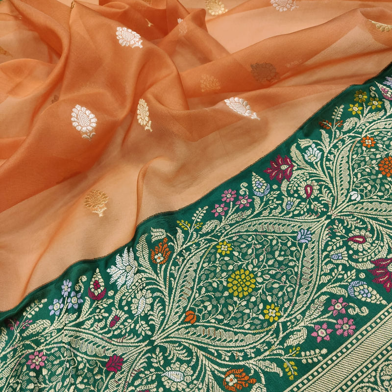 Pure Kora Silk Handwoven Banarasi Saree