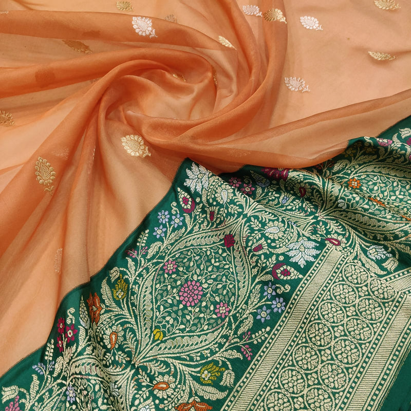 Pure Kora Silk Handwoven Banarasi Saree