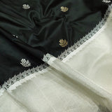 Black Colour Pure Katan Silk Handwoven Banarasi Saree