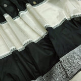 Black Colour Pure Katan Silk Handwoven Banarasi Saree