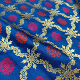Navy Blue Colour Pure Katan Silk Handwoven Banarasi Jungla Saree