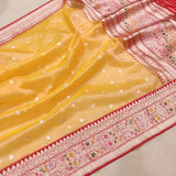 Fanta Color Pure Kora Silk Handwoven Banarasi Saree