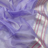 Lavender Colour Pure Kora Silk Handwoven Banarasi Saree