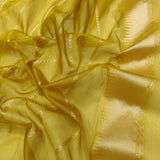 Mustard Yellow Colour Pure Ektara Kora Jamdani Handwoven Banarasi Saree
