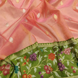 Peach Colour Pure Tissue Silk Handwoven Banarasi Saree
