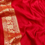 Red Colour Pure Mashru Silk Handwoven Banarasi Saree