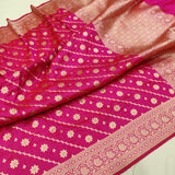 Pink Colour Pure Katan Silk Handwoven Banarasi Saree