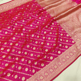 Pink Colour Pure Katan Silk Handwoven Banarasi Saree