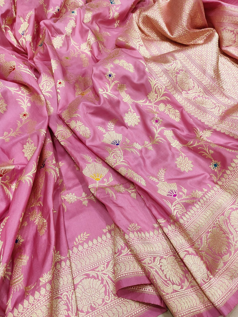 Pure Katan Silk Handwoven Banarasi Jungla Saree
