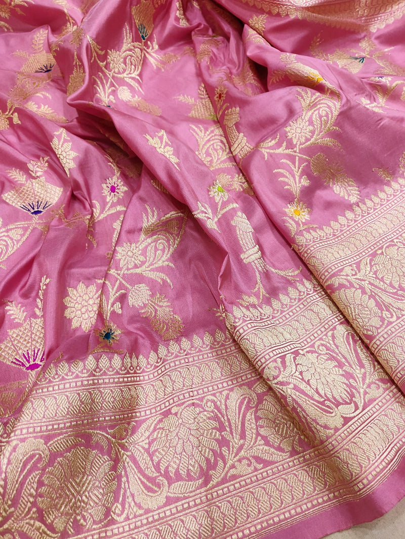Pure Katan Silk Handwoven Banarasi Jungla Saree