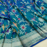 Dual Shade Katan Silk Handwoven Banarasi Saree