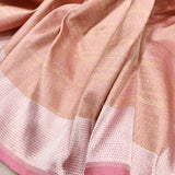 Peach Color Pure Katan Silk Handwoven Tanchoi Banarasi Saree