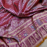 Deep Magenta Color Pure Katan Silk Handwoven Banarasi Saree