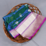 Dual Shade Katan Silk Handwoven Banarasi Saree