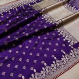 Purple Color Pure Katan Silk Handwoven Banarasi Saree