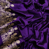 Purple Color Pure Katan Silk Handwoven Banarasi Saree