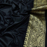 Black Colour Katan Silk Handwoven Banarasi Saree