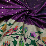 Purple Color Pure Katan Silk Handwoven Banarasi Saree