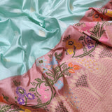 Pastel Color Katan Silk Handwoven Banarasi Saree