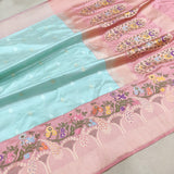 Pastel Color Katan Silk Handwoven Banarasi Saree