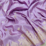 Lavender Colour Pure Tissue Silk Handwoven Banarasi Saree