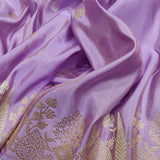 Lavender Colour Pure Tissue Silk Handwoven Banarasi Saree