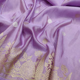 Lavender Colour Pure Tissue Silk Handwoven Banarasi Saree