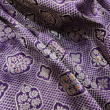 Purple Pure Katan Silk Banarasi Fabric