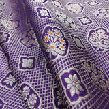 Purple Pure Katan Silk Banarasi Fabric