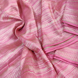 Pink Pure Katan Silk Banarasi Fabric