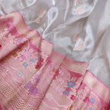 Pure Kora By Tissue Silk Handwoven Banarasi Saree