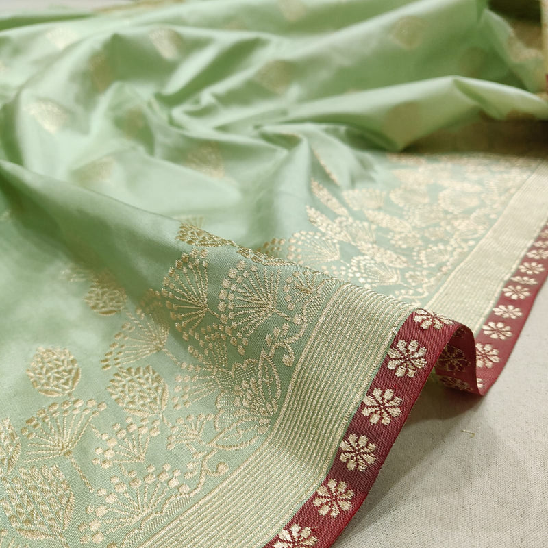 Pastel Colour Pure Katan Silk Handwoven Banarasi Saree
