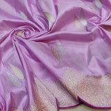 Lavender Color Katan Silk Handwoven Banarasi Saree