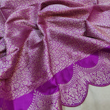 Lavender Color Katan Silk Handwoven Banarasi Saree