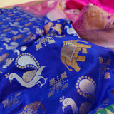 Blue Colour Pure Katan Silk Handwoven Banarasi Saree