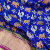 Blue Colour Pure Katan Silk Handwoven Banarasi Saree