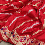 Red Colour Pure Katan Silk Handwoven Banarasi Saree