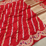 Red Colour Pure Katan Silk Handwoven Banarasi Saree