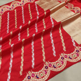 Red Colour Pure Katan Silk Handwoven Banarasi Saree