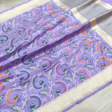 Lavender Colour Pure Katan Silk Handwoven Banarasi Saree